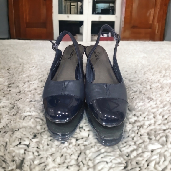 Trotters Women's Shoes Sling back Size 5.5M - Black Modest Leather Heels - Picture 3 of 8